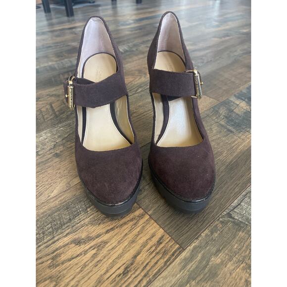 MICHAEL KORS "Flynn" Mary Jane Suede Leather Platform Heels (7/37) - Picture 2 of 6